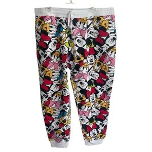 Disney & Friends Red and Pink Pajama Bottoms with Elastic Waistband Size XXXL